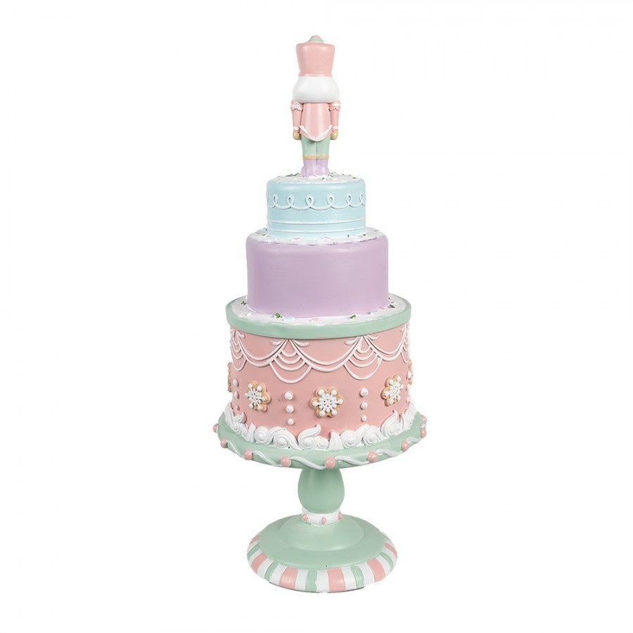 6PR4261 Statuetta decorativa Torta Ø 17x42 cm Rosa Plastica