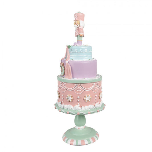 6PR4261 Statuetta decorativa Torta Ø 17x42 cm Rosa Plastica