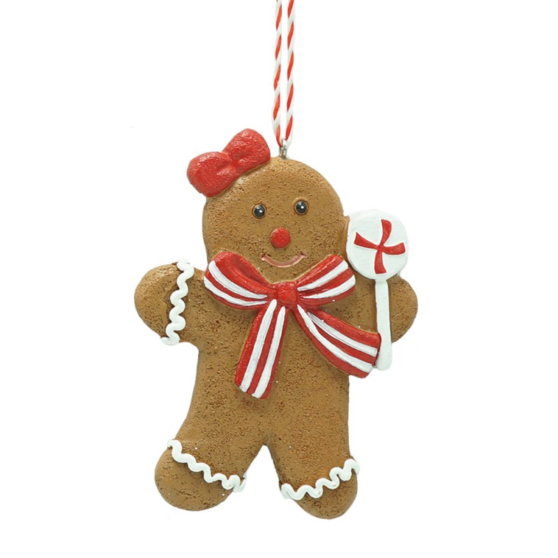 Christmas Ornament Gingerbread man 8x1x10 cm Brown Plastic