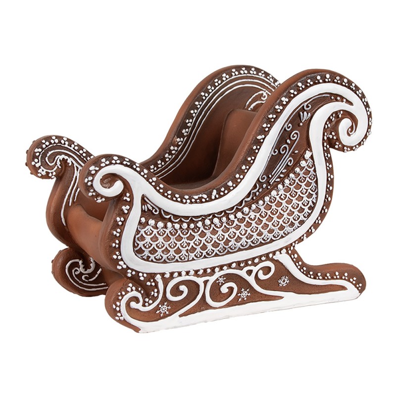 6PR4347 Statuetta decorativa di Natale Slitta 20x12x15 cm Marrone Plastica