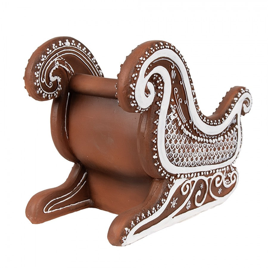 6PR4347 Statuetta decorativa di Natale Slitta 20x12x15 cm Marrone Plastica