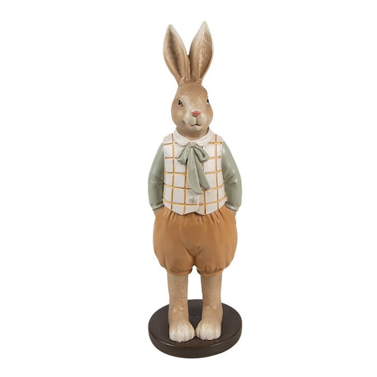 6PR5127 Statuetta decorativa Coniglio 23 cm Marrone Plastica