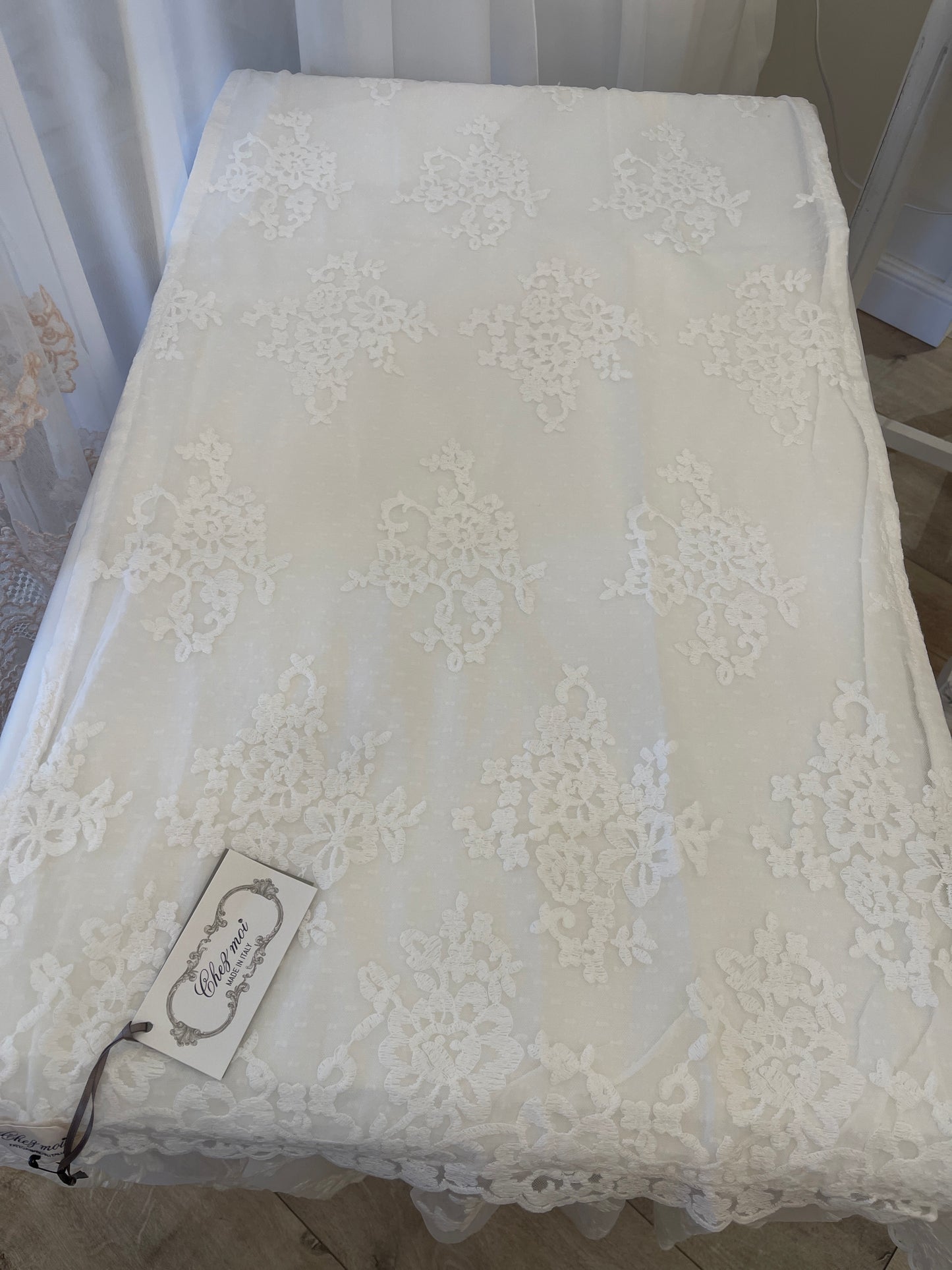 RUNNER COLETTE FLORA CHEZMOI MISURA  160x50 colore bianco naturale