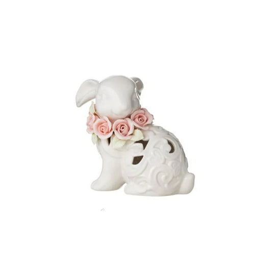 L'Arte di Nacchi Statuina Coniglio di pasqua in ceramica traforata 10.5x16xH14 cm