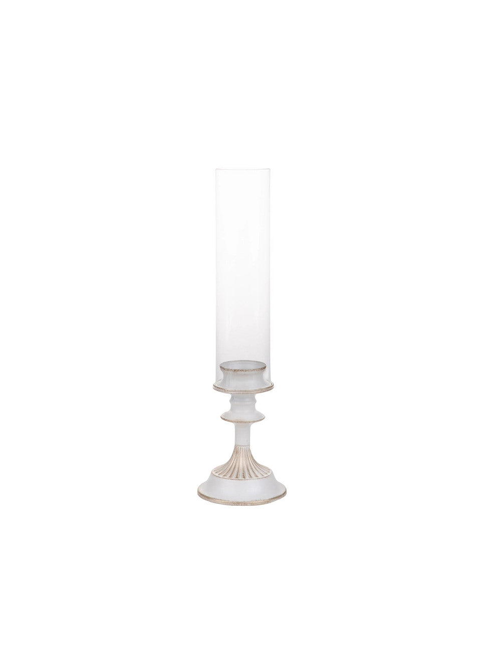 Porta candela-metal-12,5×45,5 cm-bianco spazzolato-brandani 80215