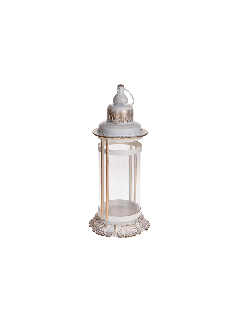 Lanterna-metal-18×42,5 cm-bianco spazzolato-brandani  80844