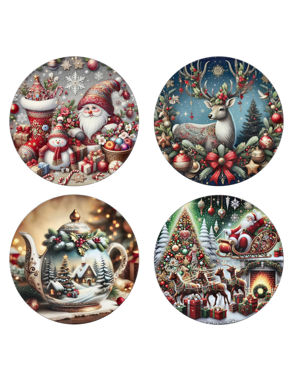 Sottopiatto christmas-set 4 pezzi-diam.33 cm-melamina-brandani 81168