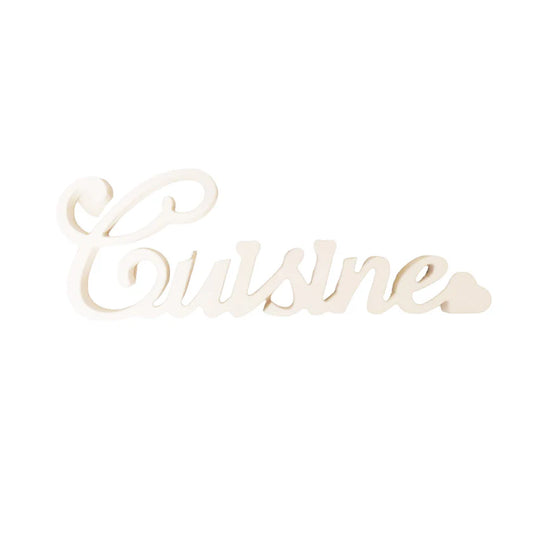 ISCRITTA CUISINE L'ARTE DI NACCHI  legno bianco 45,5x2,5x15,5 cm   501/BG