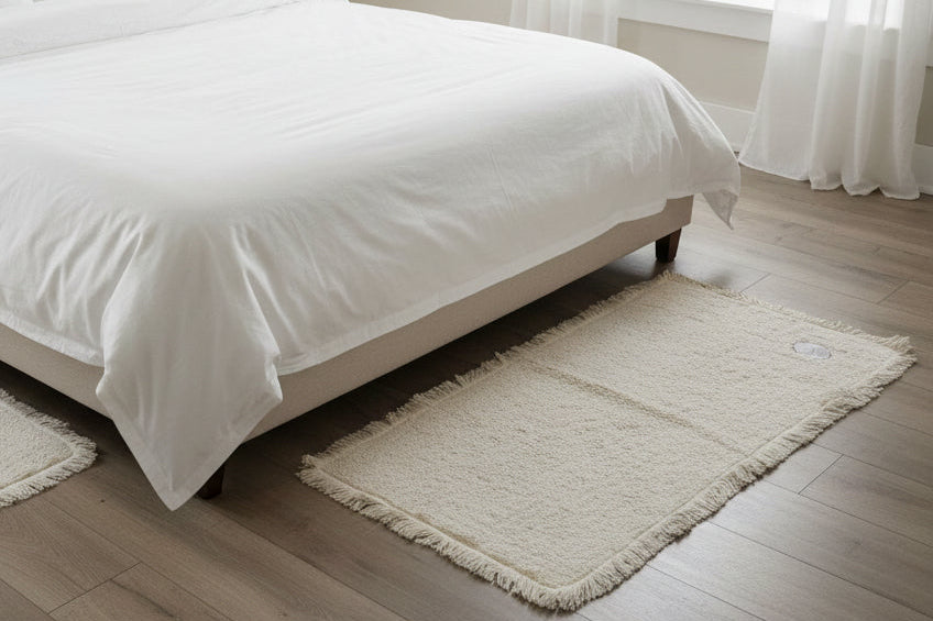 Tappeto con frange Blanc Mariclo colore bianco naturale misura 1,10x 50 ￼