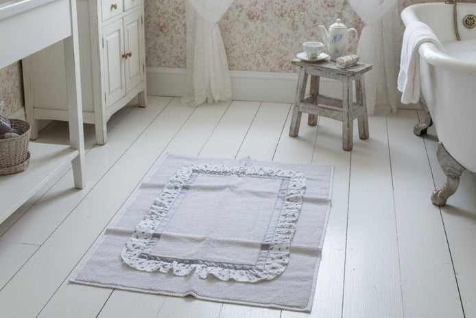 Tappeto bagno con antiscivolo  L atelier modello Lavinia misura 50x70 colore grigio
