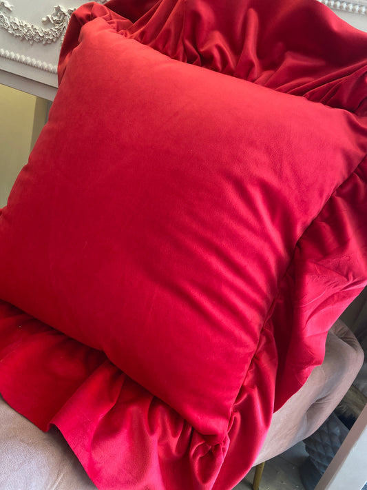 Cuscino in velluto rosso