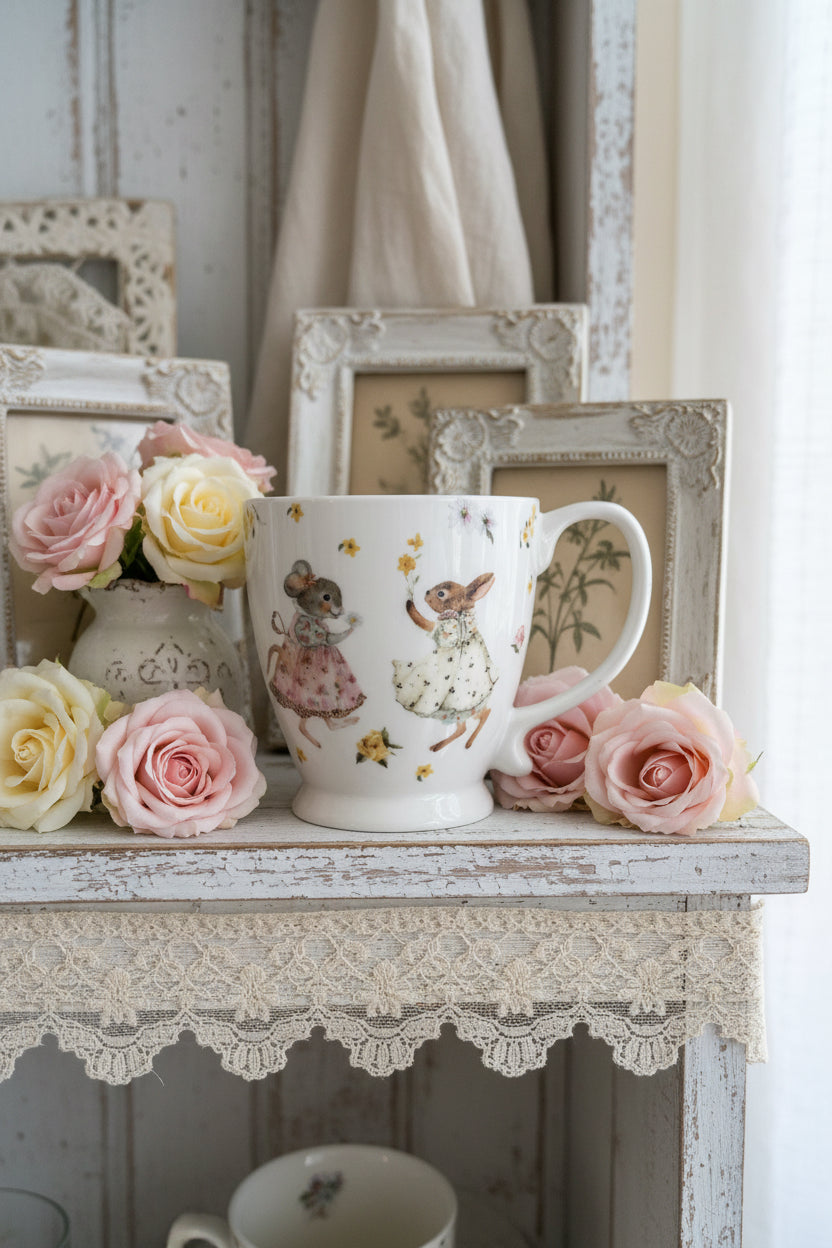 Mug vintage friend capacità 430 ml in porcellana isabell rose