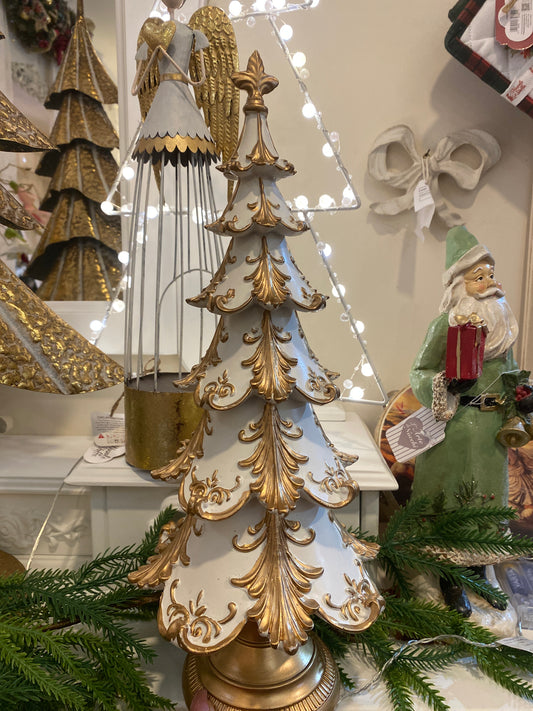 Albero in resina con dettagli in oro