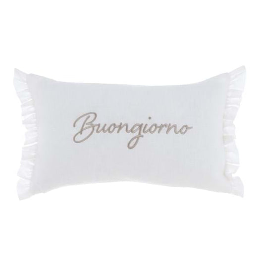 CUSCINO CON GALA COLORE BIANCO BLANC MARICLO'BUONGIORNO -BUONANOTTE 30 X 50 A3617099B