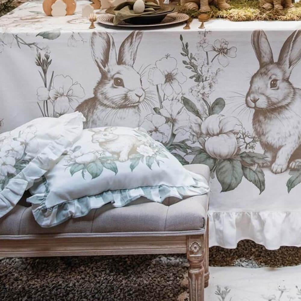 Blanc Mariclo Copricuscino Sedia con Gala 5 cm 45×45 cm – Le Jardin des Lapins8016012731650