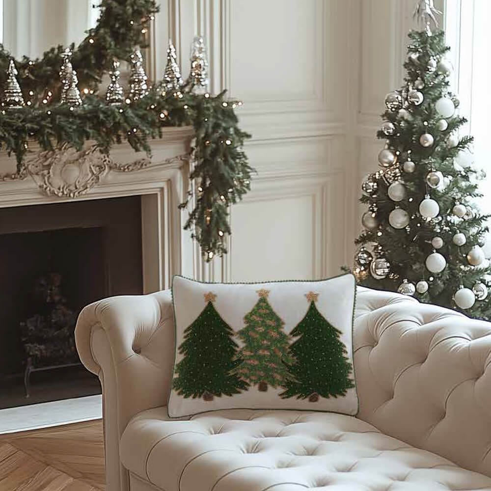 Blanc Mariclo Cuscino Alberi di Natale Ricamato 50×35 cm  A38512 8016012743998