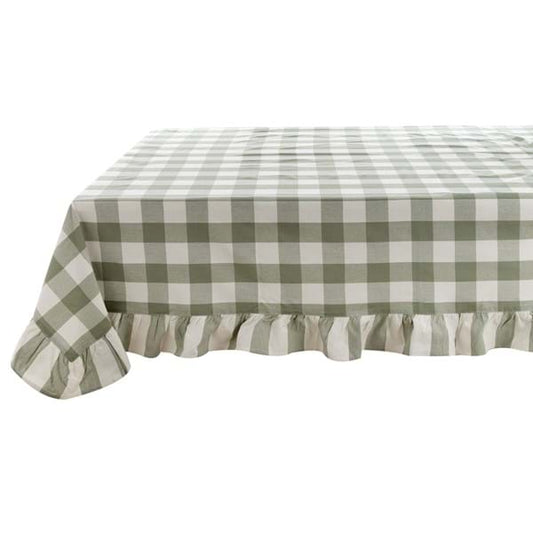MBlanc Mariclo tovaglia con balze serie Bolgheri cm.170x300 colore verde