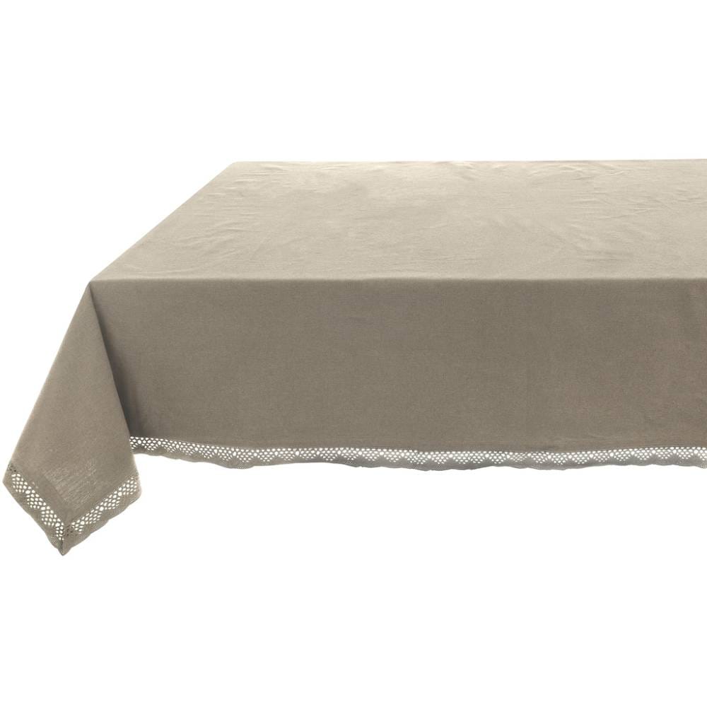 Blanc Mariclo Tovaglia Infinity Beige con Pizzo 150×290 cm