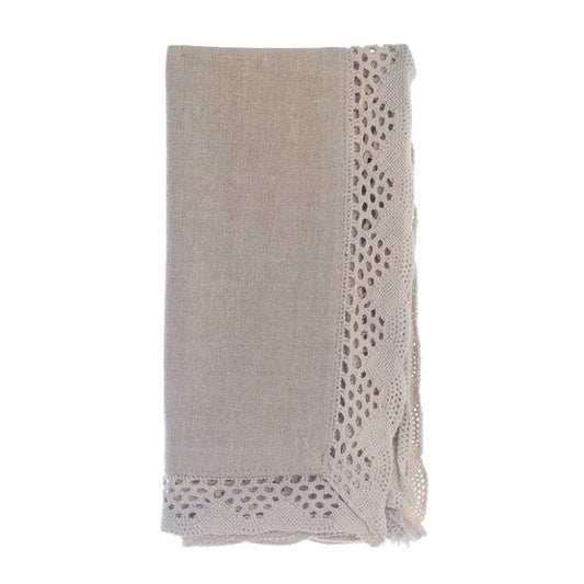 Blanc Mariclo Tovagliolo Infinity Beige con Pizzo 40×40 cm A3899799BG  8016012751504