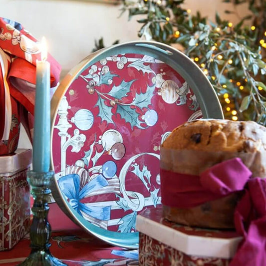 Blanc Mariclo Vassoio Tondo 35×35  Intrecci di Sogno Rosso  A39008  8016012751696