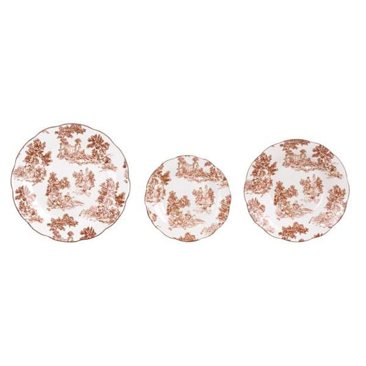 SERVIZIO PIATTI 18PZ (6 POSTI) BLANC MARICLO MARRONE A40574