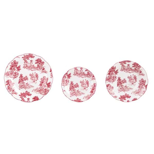 SERVIZIO PIATTI 18PZ (6 POSTI) BLANC MARICLO ROSSO A40575