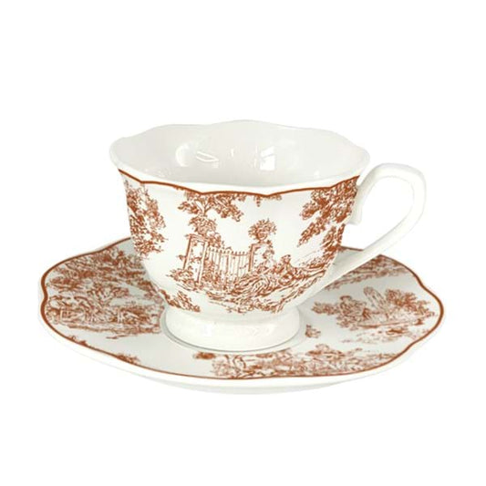 SET 2 TAZZE CAFFE CON PIATTINO 100ML (MARRONE) BLANC MARICLO A40576