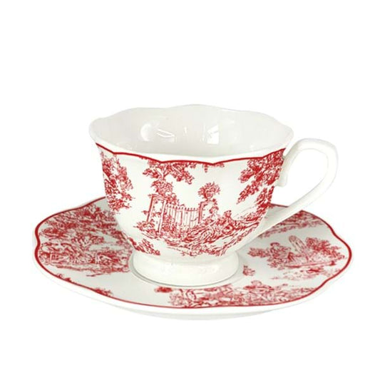 SET 2 TAZZE CAFFE CON PIATTINO 100ML (ROSSO) BLANC MARICLO A40577