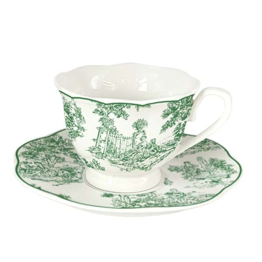 SET 2 TAZZE CAFFE CON PIATTINO 100ML (VERDE) BLANC MARICLO A40578