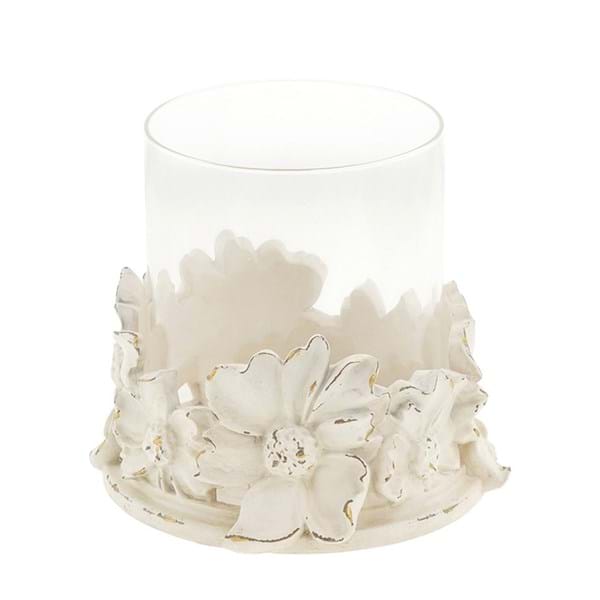 PORTA CANDELA IN RESINA BLANC MARICLO A40858