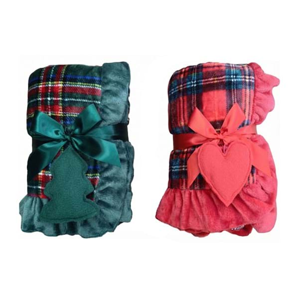 PLAID FANTASIA TARTAN CON GALA ASSORTITO BLANC MARICLO A41005