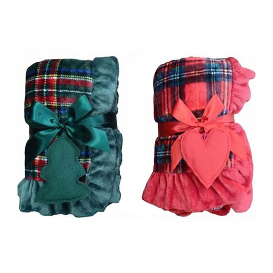 PLAID FANTASIA TARTAN CON GALA ASSORTITO BLANC MARICLO A41005