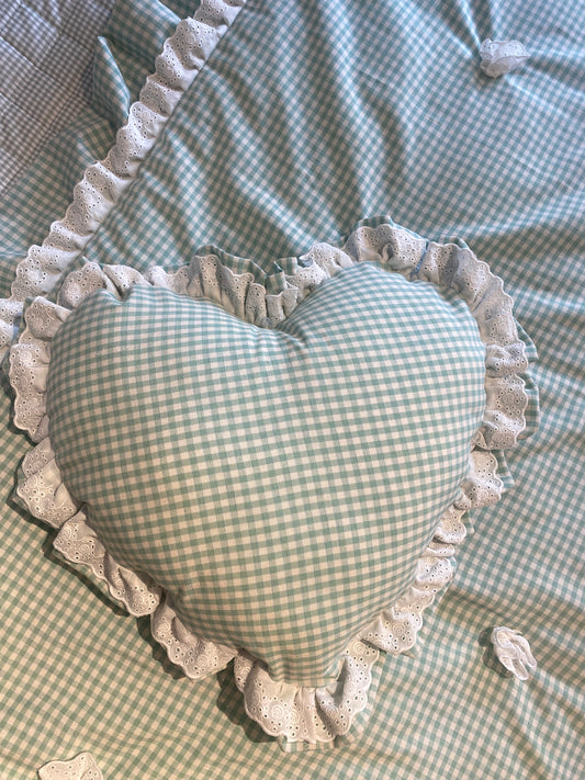 Cuscino cuore vichy misura 45x48