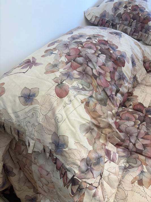 Coppia di copriguanciali Blanc Mariclo con roushes misura 50x80