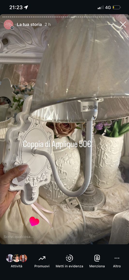 Coppia di applique in legno misura 17x27