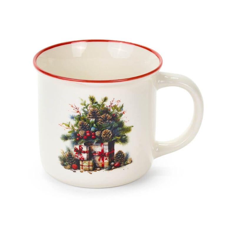 Nuvole di Stoffa Tazza Ghirlanda Natalizia 9,4×7,2×8,7 cm