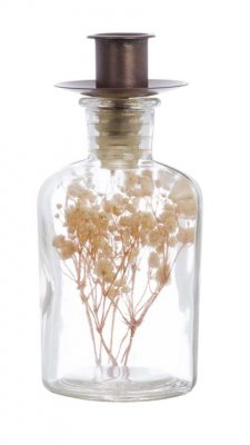 Blanc Mariclo flacone in vetro portacandela con fiori essiccati   A37562B