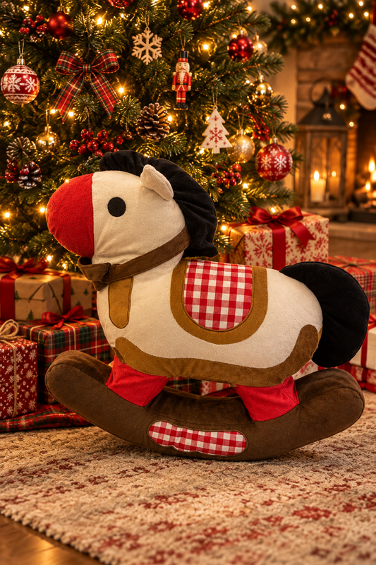 CUSCINO, CAVALLO A DONDOLO IN VELLUTO, MISURA 45 CM, 20 € IN SALDO