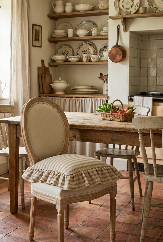 CUSCINO SEDIA 100% COTONE COLORE BEIGE CON RIGHINO TORTORA MISURA 40x40+15 la balza 10€