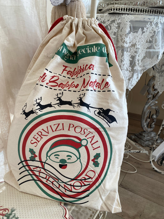 Sacco regali babbo natale 55x40. 10€