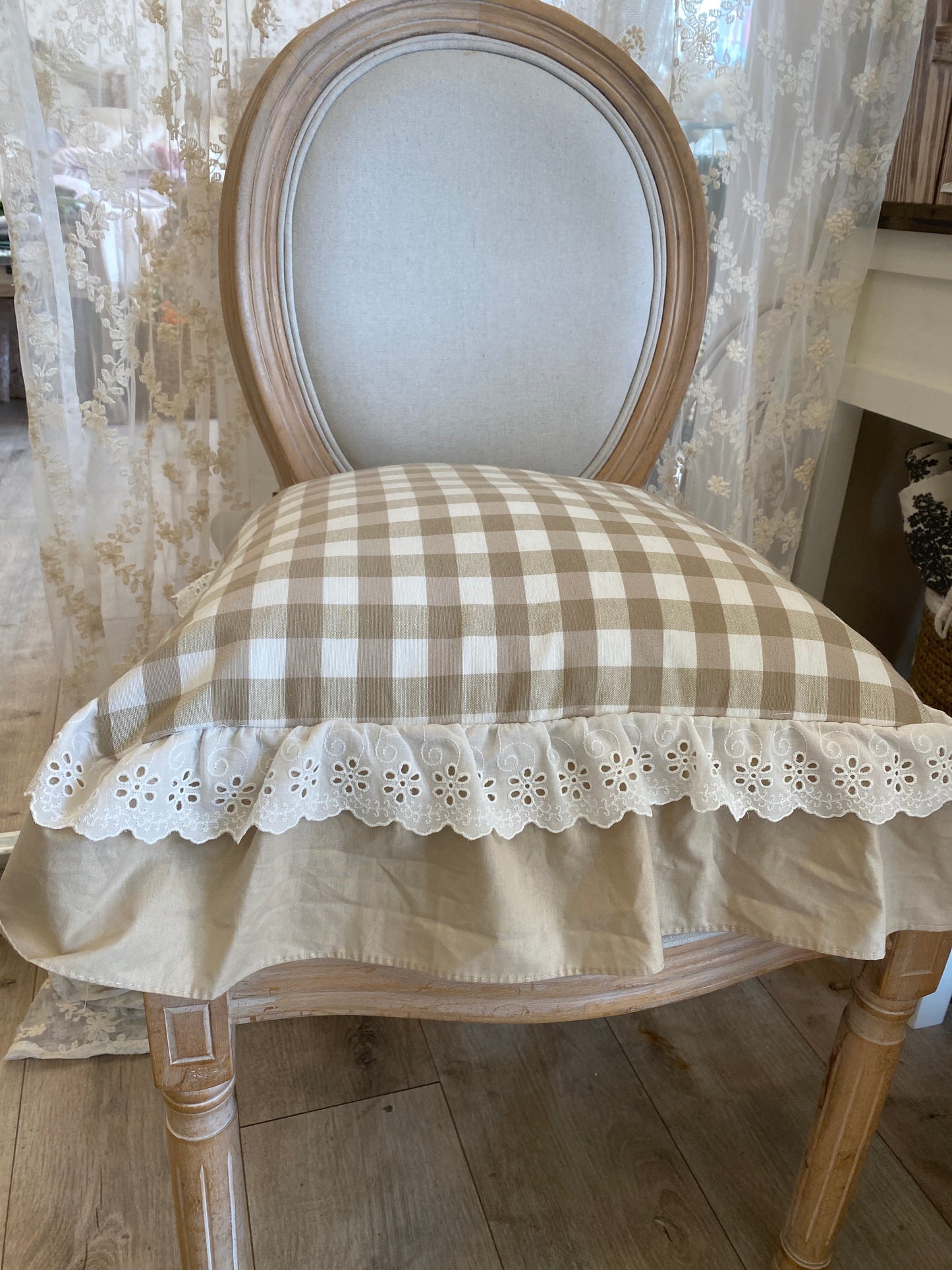 Cuscino sedia 100% cotone vichy misura 45x45+12 la balza