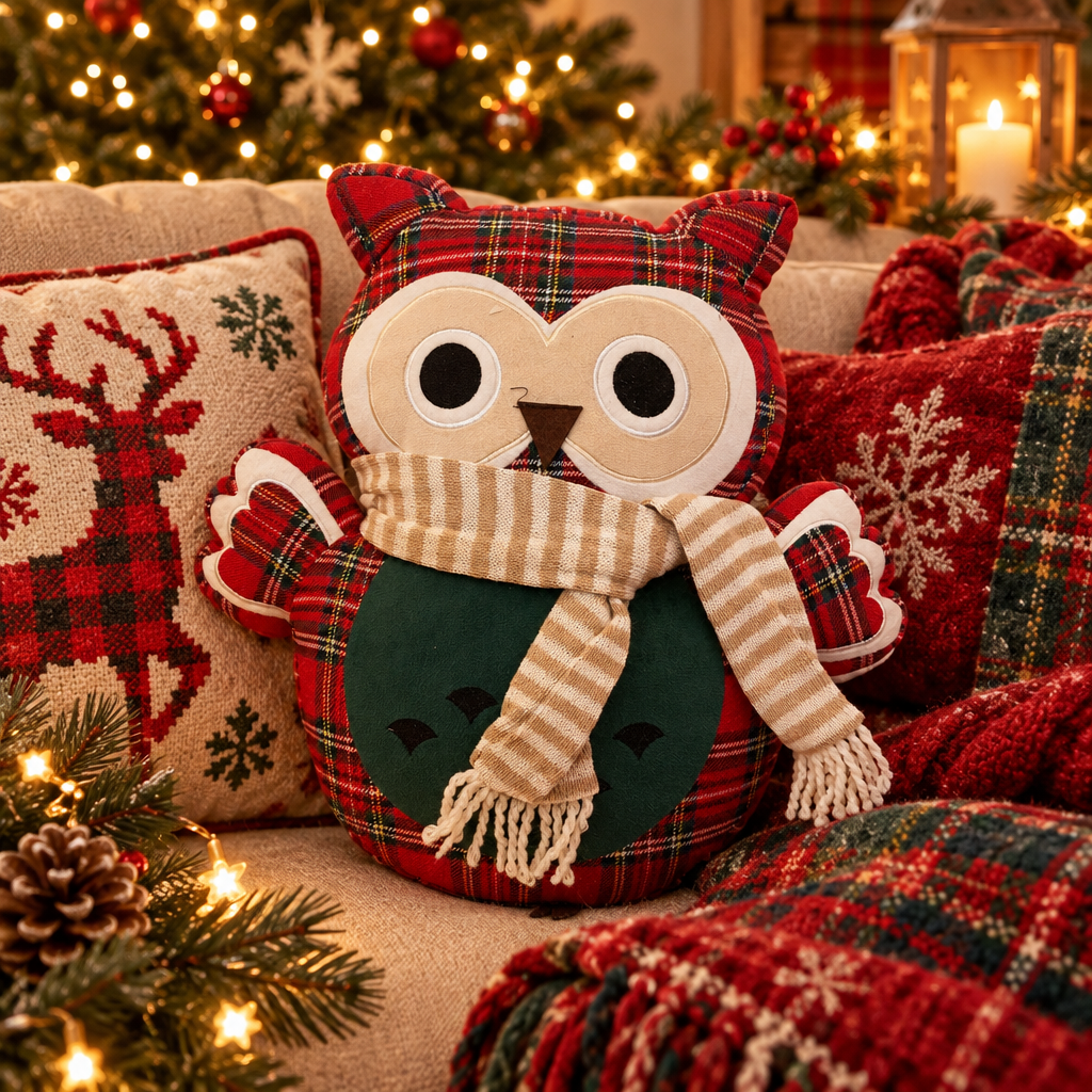 CUSCINO GUFETTI IN TARTAN MISURA 40 CM IN PROMO 15 €