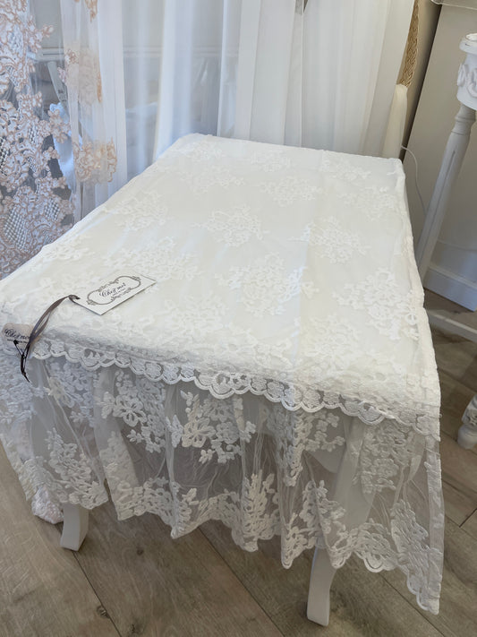 RUNNER COLETTE FLORA CHEZMOI MISURA  160x50 colore bianco naturale