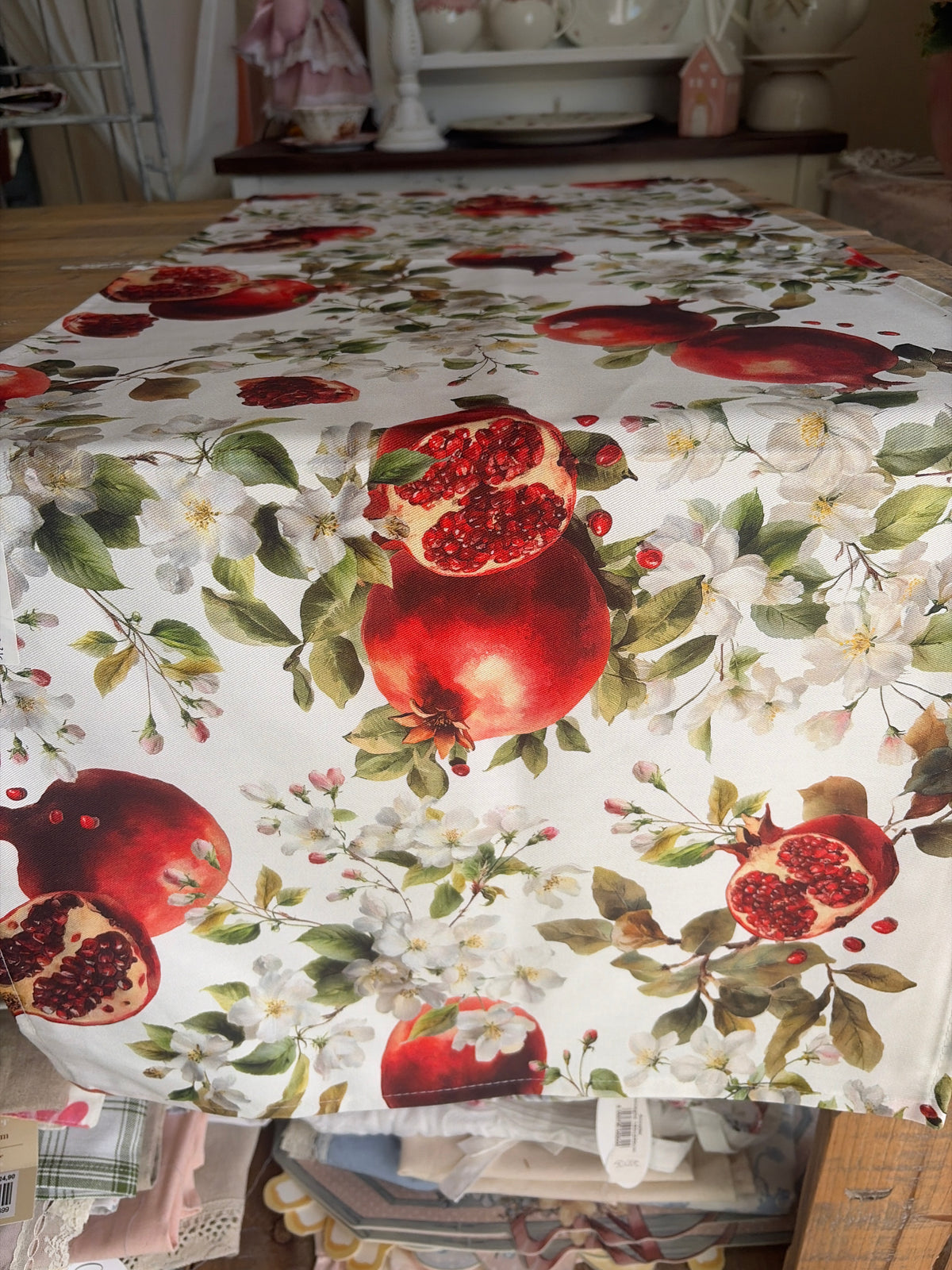 Runner autunnale con decoro melagrana misura 135x45