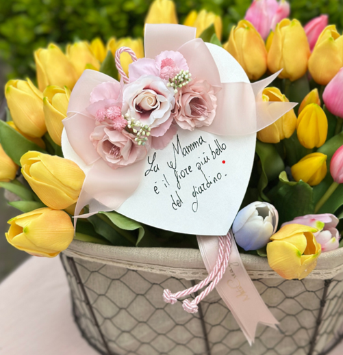 CUORE LEGNO MEDIO FIOCCO FESTA DELLA MAMMA MATA CREAZIONE