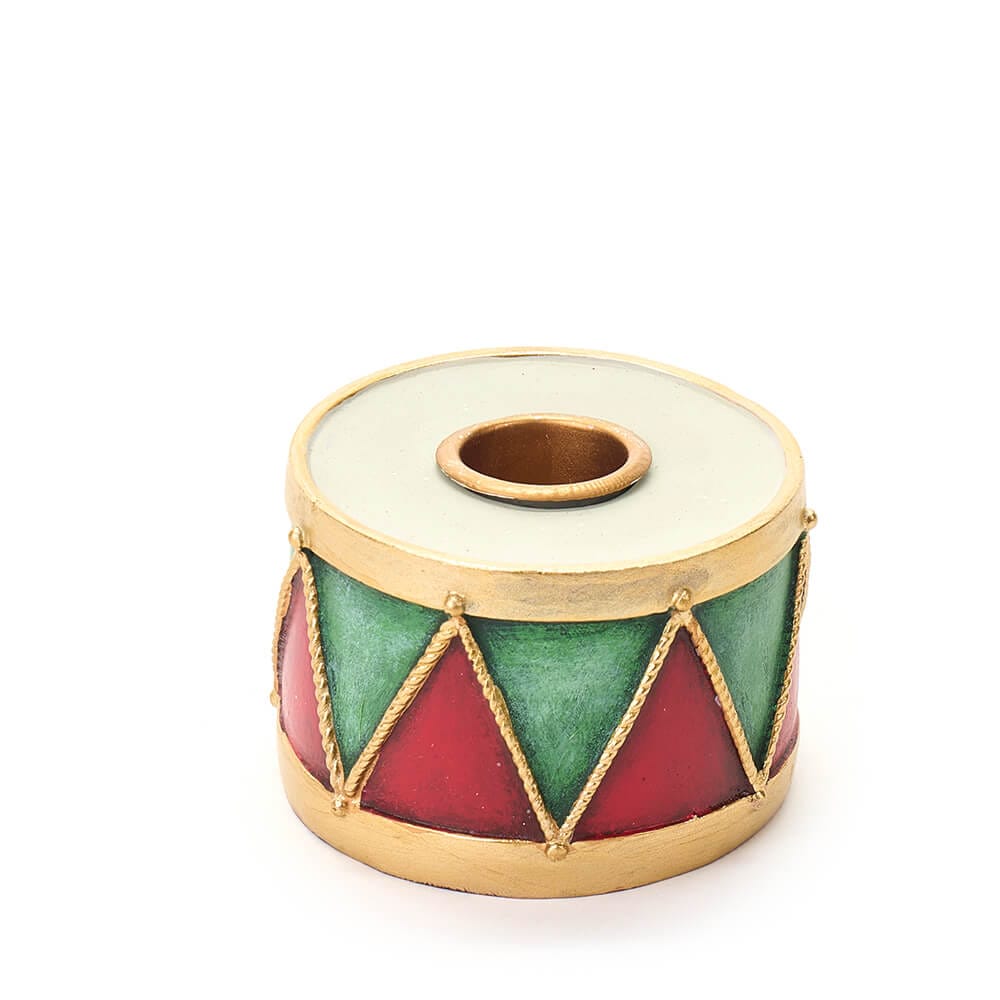 Nuvole di Stoffa Portacandela Tamburo Bianco e verde  La Giostra di Amelie h 7 cm