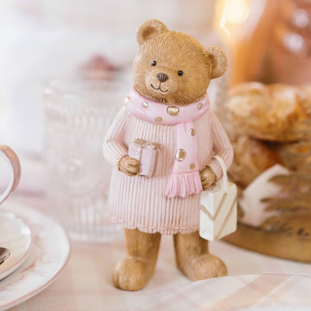 Nuvole di Stoffa Orso in Resina con Shopping Bag 15 cm