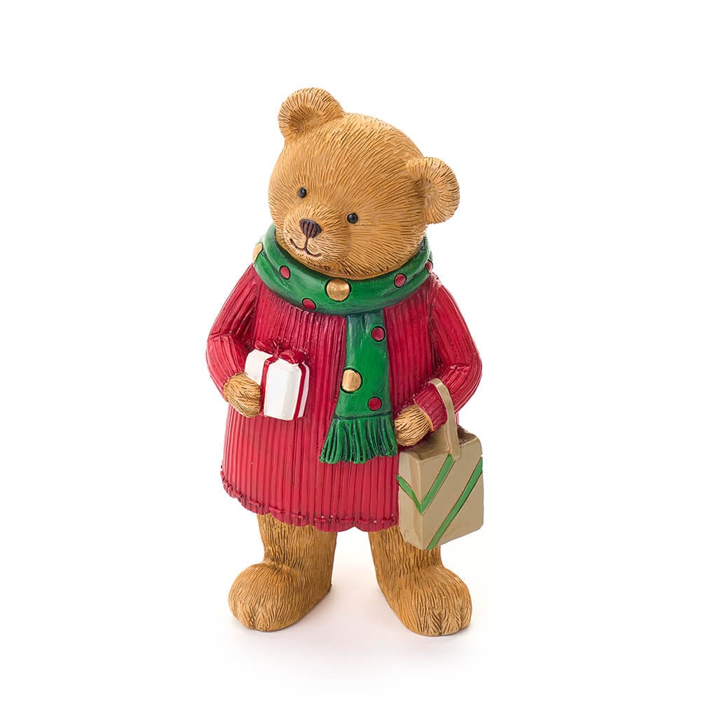 Nuvole di Stoffa Coppia Orsetti Natale Resina   15,5 x 8,5 x 7,5 cm