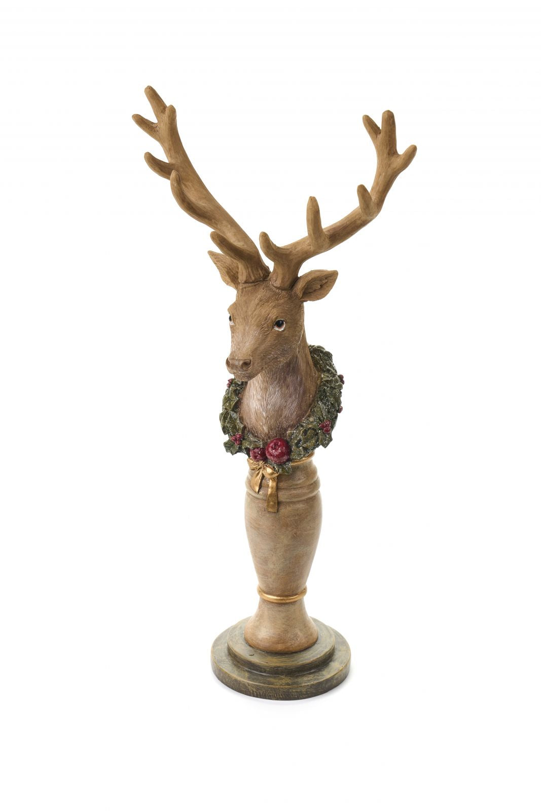 Cervo con piedistallo Nuvole di Stoffa       21 x 12 x 40 cm