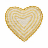 Tappeto Bagno All Around Cuore Righe con Merletto Atelier 17 in Cotone 65x65 cm – 5 Color
